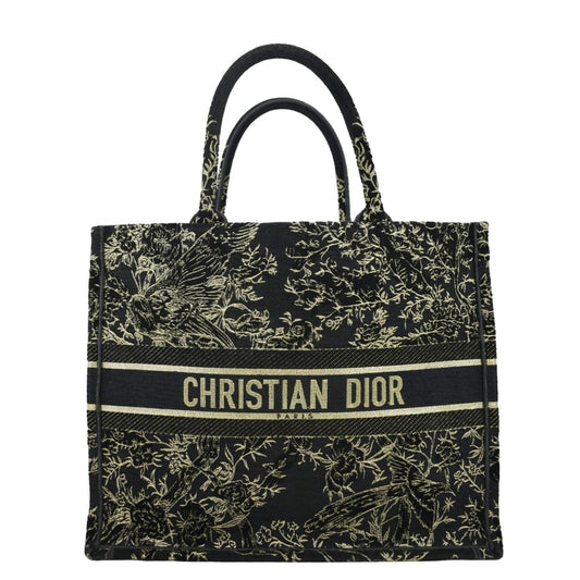 CHRISTIAN DIOR Large Book Oblique Embroidered Canvas Tote Bag Multicolor Rovelle Bags