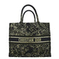 CHRISTIAN DIOR Large Book Oblique Embroidered Canvas Tote Bag Multicolor Rovelle Bags