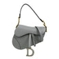 CHRISTIAN DIOR Saddle Smooth Calfskin Leather Satchel Shoulder Bag Placid Blue Rovelle Bags