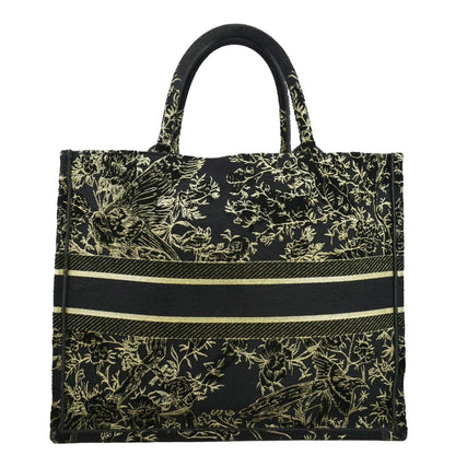 CHRISTIAN DIOR Large Book Oblique Embroidered Canvas Tote Bag Multicolor Rovelle Bags