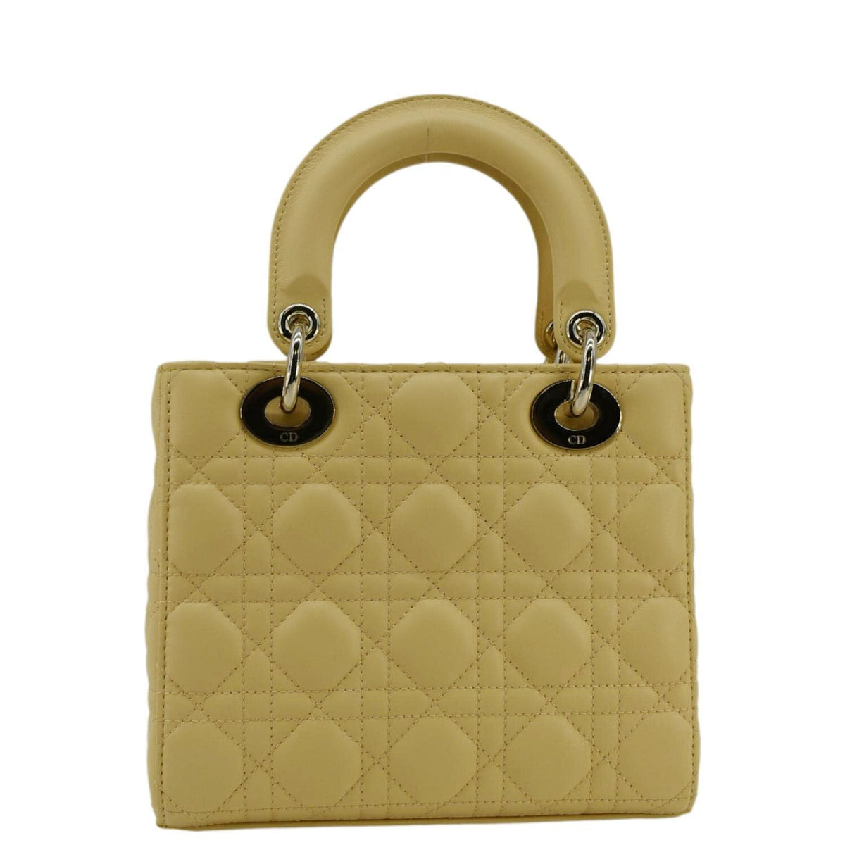 CHRISTIAN DIOR MY ABCDior Small Cannage Lambskin Leather Shoulder Bag Light Yellow Rovelle Bags