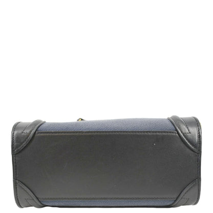 CELINE Nano Luggage Textile Leather Shoulder Bag Tricolor
