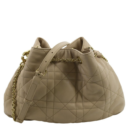 CHRISTIAN DIOR Ammi Macrocannage Lambskin Shoulder Bag Sand Rose Rovelle Bags