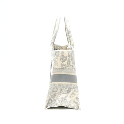 Dior Medium Book Tote Grey Toile De Jouy Embroidery Rovelle Bags