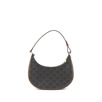 Celine Ava Purse in Triomphe Canvas/Calfskin Tan