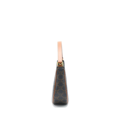 Celine Ava Purse in Triomphe Canvas/Calfskin Tan