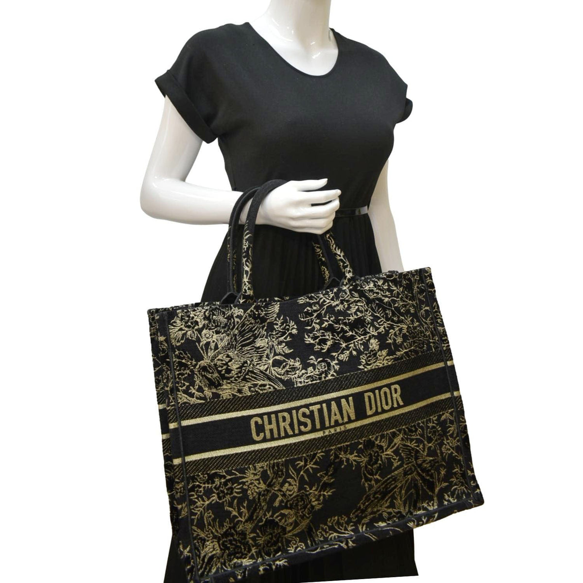 CHRISTIAN DIOR Large Book Oblique Embroidered Canvas Tote Bag Multicolor Rovelle Bags