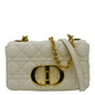 CHRISTIAN DIOR Caro Small Supple Cannage Calfskin Leather Shoulder Bag Ivory Rovelle Bags