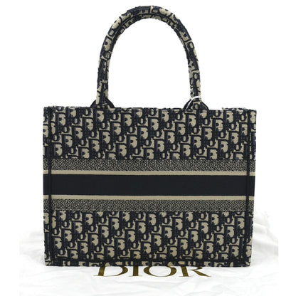 CHRISTIAN DIOR Book Small Oblique Embroidery Tote Bag Blue Rovelle Bags