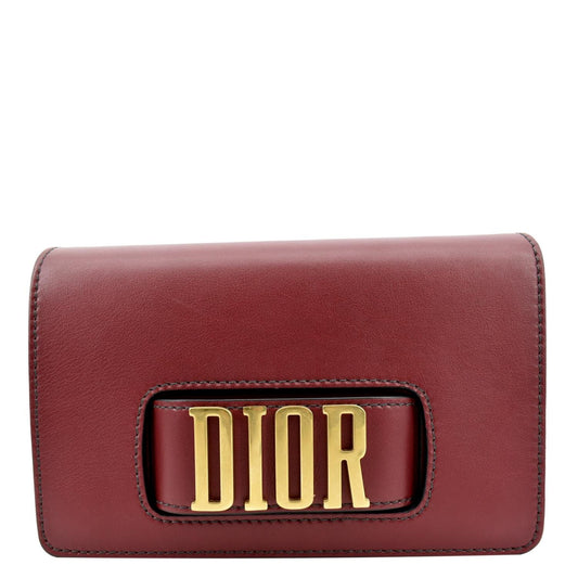 CHRISTIAN DIOR Dio(r)evolution Flap Calfskin Shoulder Bag Dark Red Rovelle Bags