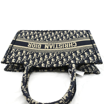 CHRISTIAN DIOR Book Small Oblique Embroidery Tote Bag Blue Rovelle Bags