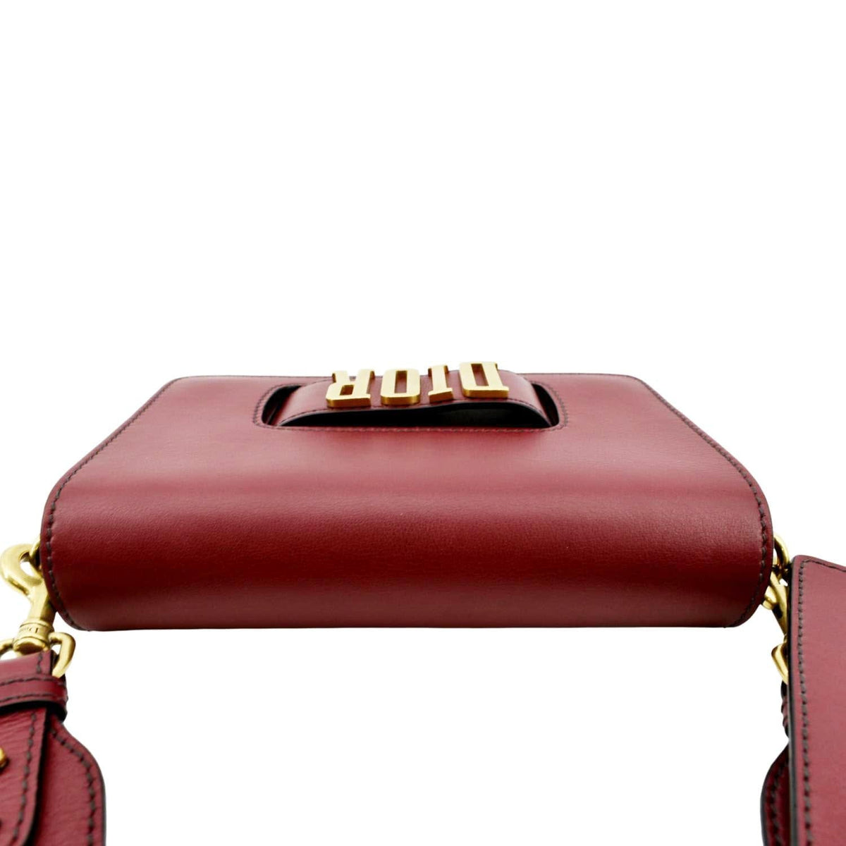 CHRISTIAN DIOR Dio(r)evolution Flap Calfskin Shoulder Bag Dark Red Rovelle Bags
