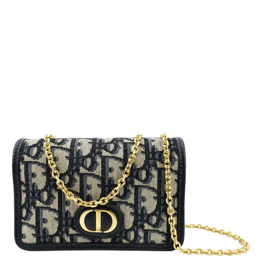 CHRISTIAN DIOR Montaigne Oblique Jacquard Pouch Navy Blue Rovelle Bags