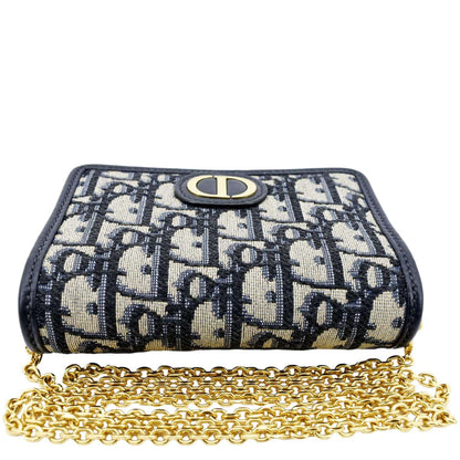 CHRISTIAN DIOR Montaigne Oblique Jacquard Pouch Navy Blue Rovelle Bags