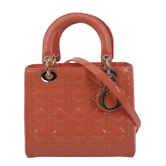 CHRISTIAN DIOR Medium Lady Dior Leather Shoulder Bag Pink Rovelle Bags