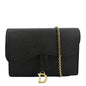 CHRISTIAN DIOR Long Saddle Leather Crossbody Chain Wallet Black Rovelle Bags