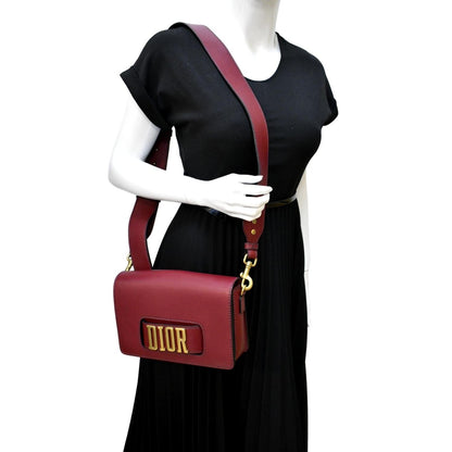 CHRISTIAN DIOR Dio(r)evolution Flap Calfskin Shoulder Bag Dark Red Rovelle Bags