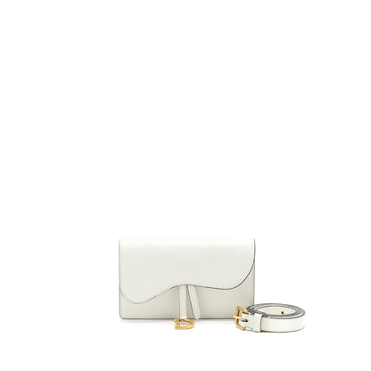 Dior Saddle Belt Pouch Calfskin White Rovelle Bags