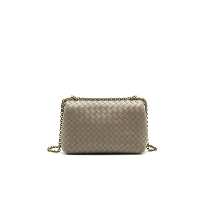 Bottega Veneta Baby Olympia Purse Grey