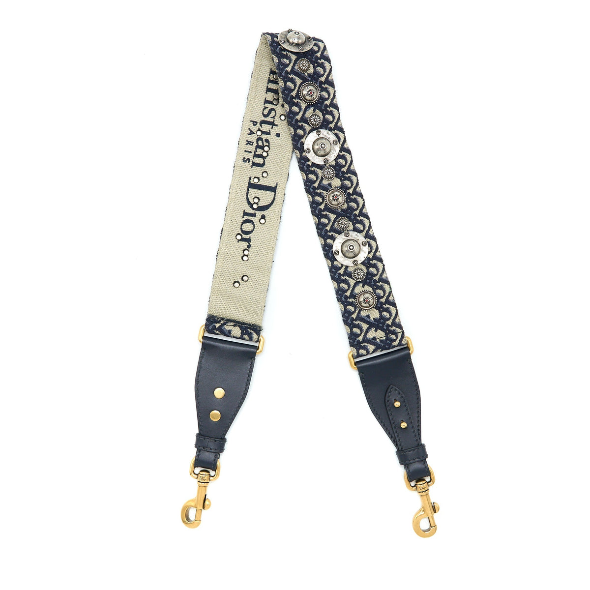 Dior Shoulder Strap Oblique Canvas/Calfskin Blue Brushed Rovelle Bags