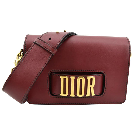 CHRISTIAN DIOR Dio(r)evolution Flap Calfskin Shoulder Bag Dark Red Rovelle Bags