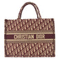 Christian Dior Book Medium Oblique Embroidery Tote Bag Burgundy Rovelle Bags