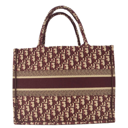 Christian Dior Book Medium Oblique Embroidery Tote Bag Burgundy Rovelle Bags