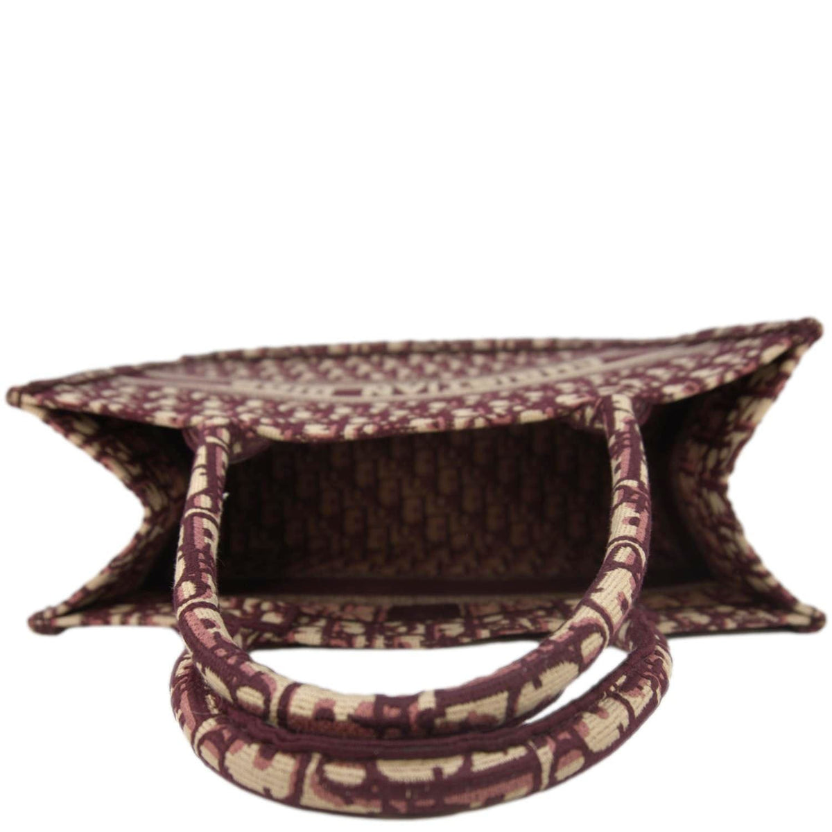 Christian Dior Book Medium Oblique Embroidery Tote Bag Burgundy Rovelle Bags