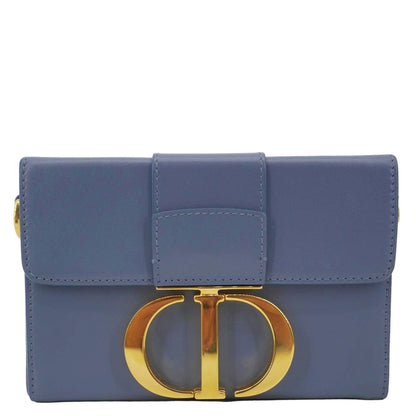Christian Dior 30 Montaigne Flap Leather Crossbody Bag Blue Rovelle Bags