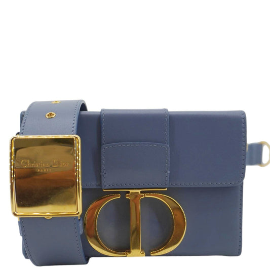 Christian Dior 30 Montaigne Flap Leather Crossbody Bag Blue Rovelle Bags