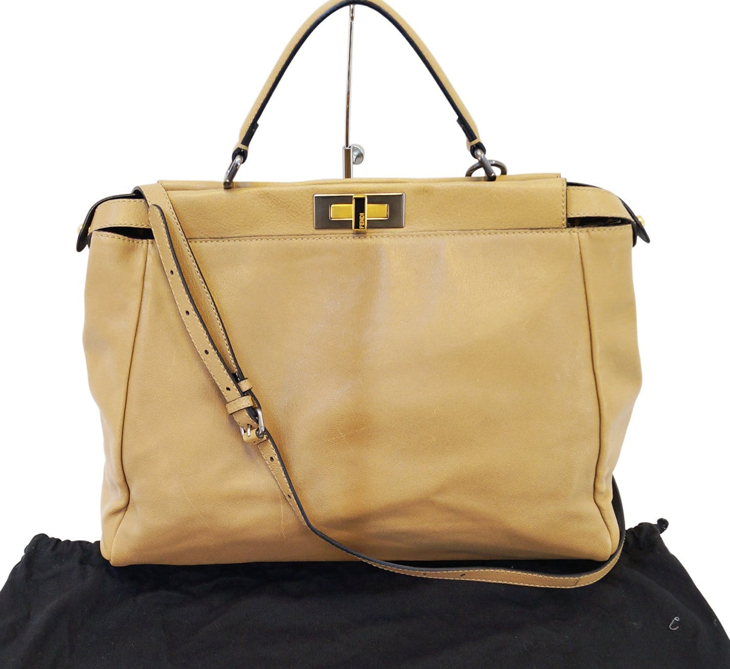 Fendi Peekaboo Leather Brown Handbag Rovelle Bags