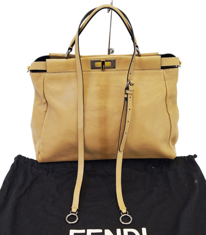 Fendi Peekaboo Leather Brown Handbag Rovelle Bags
