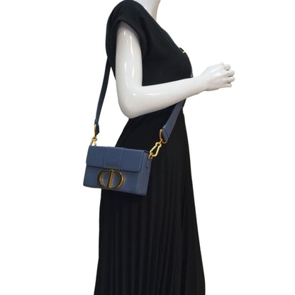 Christian Dior 30 Montaigne Flap Leather Crossbody Bag Blue Rovelle Bags