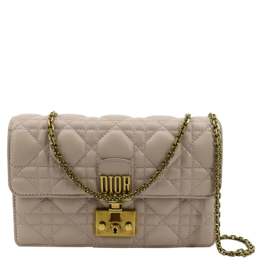 CHRISTIAN DIOR Dioraddict Quilted Lambskin Leather Crossbody Bag Dusty Pink Rovelle Bags