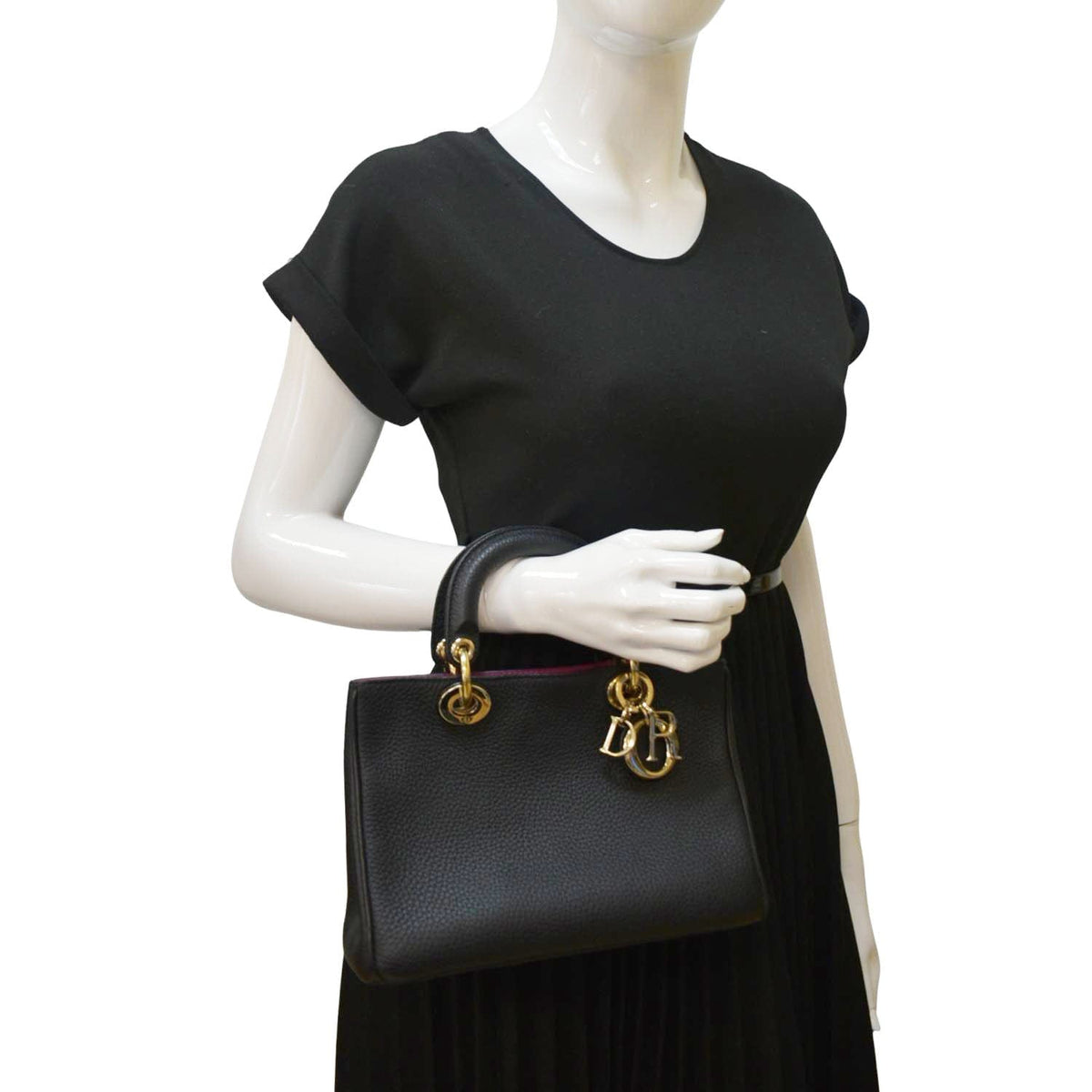 CHRISTIAN DIOR Diorissimo Leather Tote Bag Black Rovelle Bags