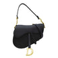 CHRISTIAN DIOR Saddle Grained Calfskin Leather Satchel Shoulder Bag Navy Blue Rovelle Bags