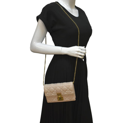 CHRISTIAN DIOR Dioraddict Quilted Lambskin Leather Crossbody Bag Dusty Pink Rovelle Bags