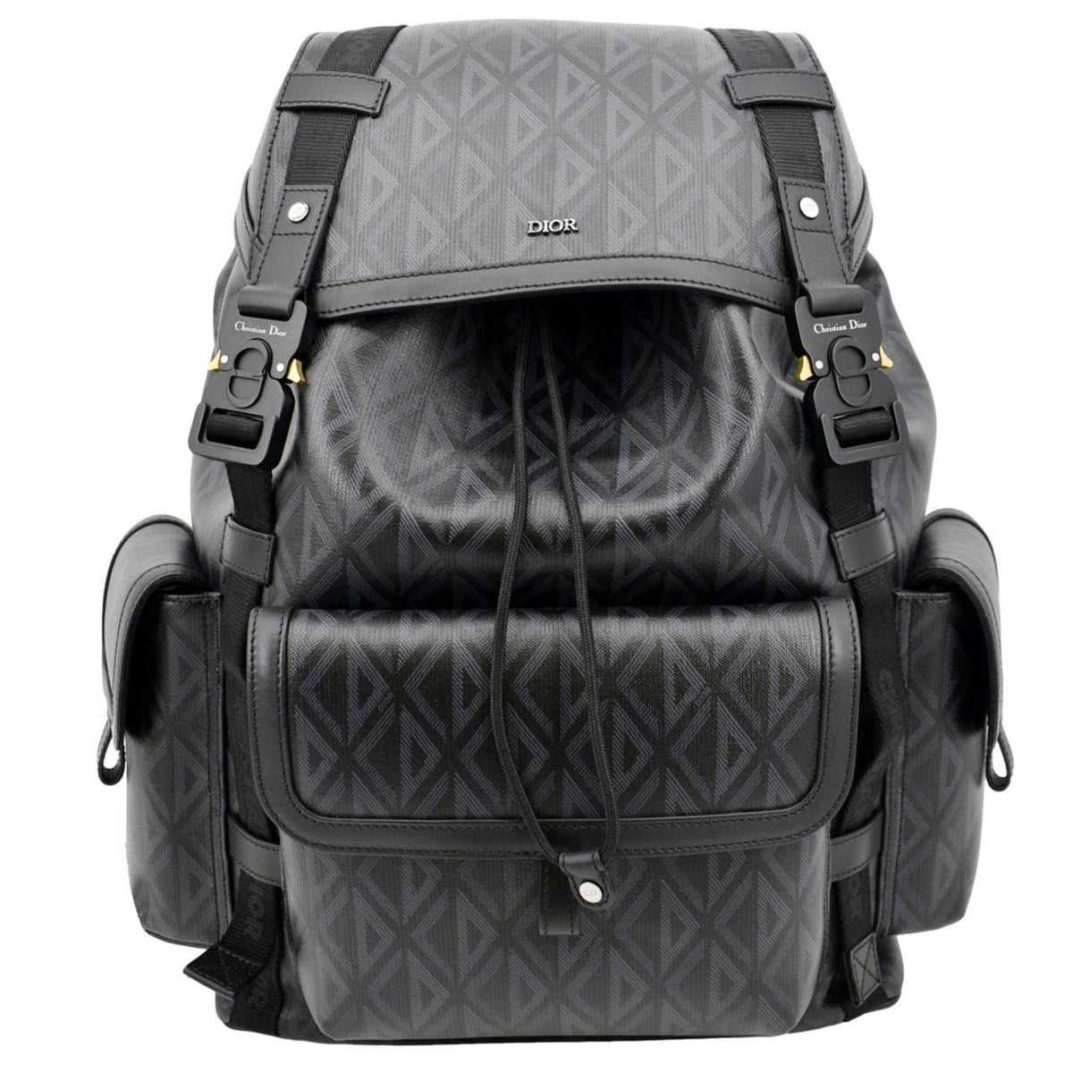 CHRISTIAN DIOR Hit The Road Diamond Canvas Backpack Black Rovelle Bags