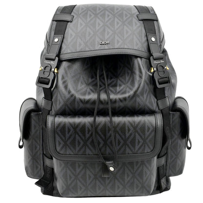 CHRISTIAN DIOR Hit The Road Diamond Canvas Backpack Black Rovelle Bags