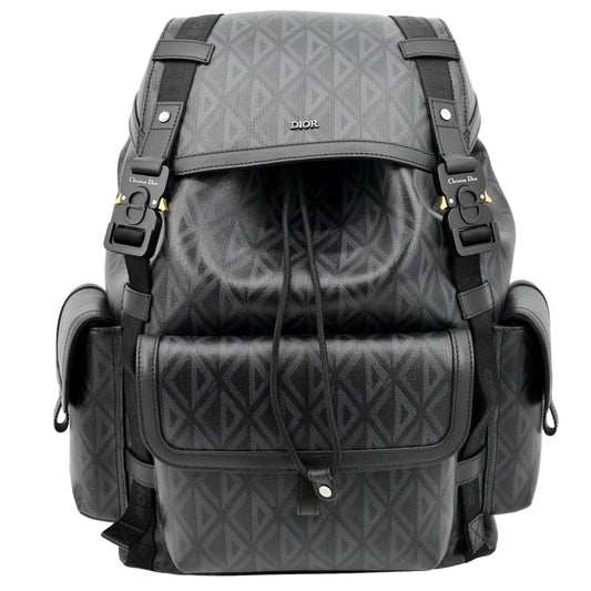 CHRISTIAN DIOR Hit The Road Diamond Canvas Backpack Black Rovelle Bags