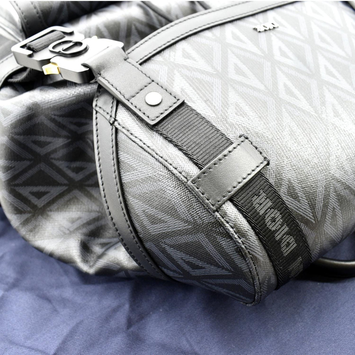 CHRISTIAN DIOR Hit The Road Diamond Canvas Backpack Black Rovelle Bags