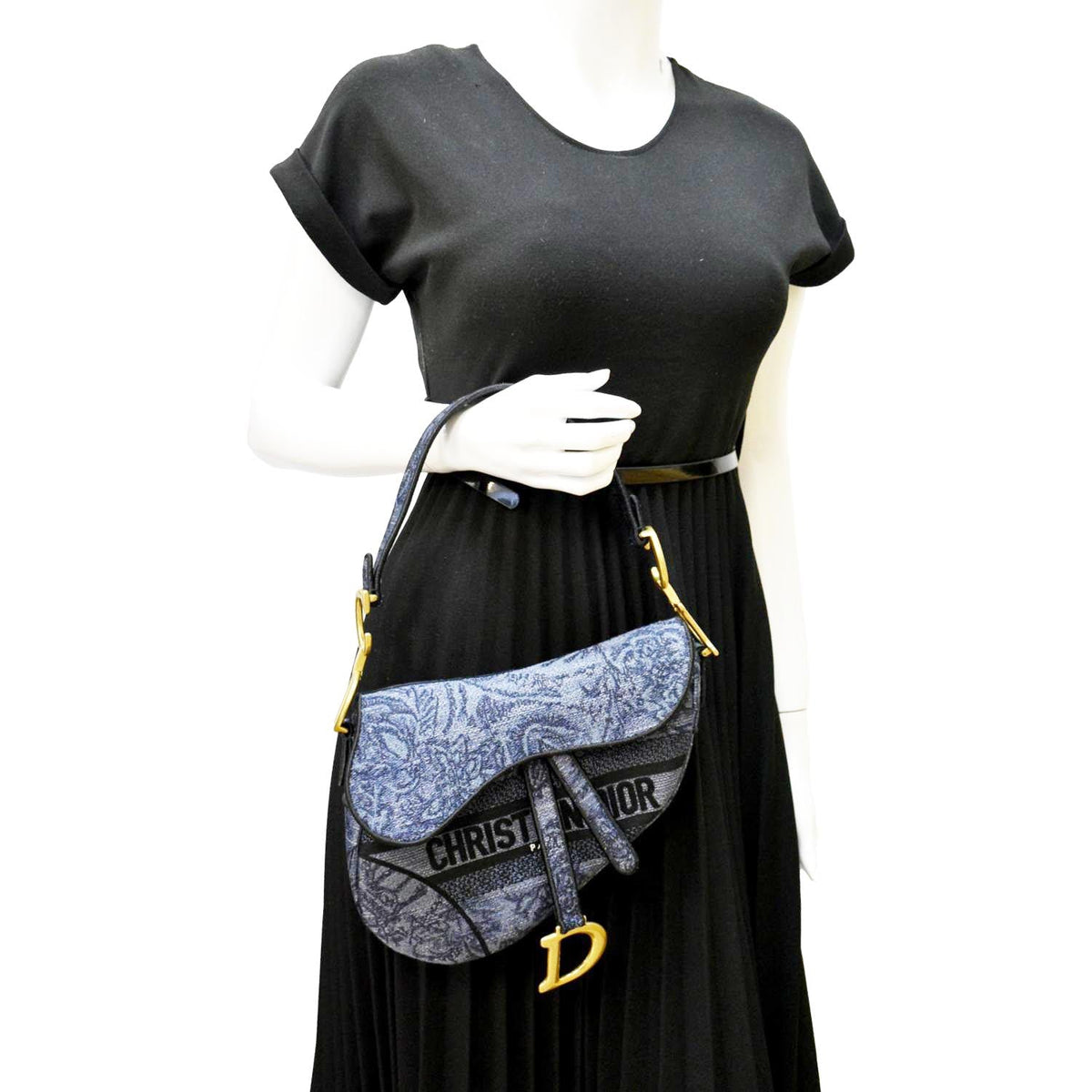 CHRISTIAN DIOR Saddle Denim Shoulder Bag Blue Rovelle Bags