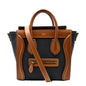 CELINE Luggage Denim Leather Tote Crossbody Bag Bicolor