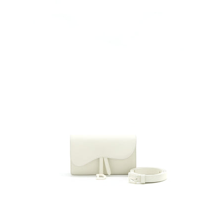 Dior Saddle Belt Pouch White Rovelle Bags