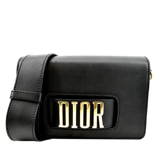 CHRISTIAN DIOR Dio(r)evolution Flap Calfskin Crossbody Bag Black Rovelle Bags