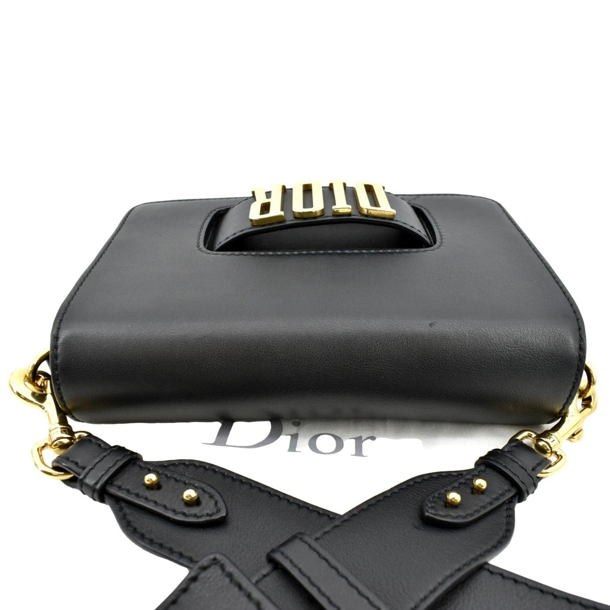 CHRISTIAN DIOR Dio(r)evolution Flap Calfskin Crossbody Bag Black Rovelle Bags