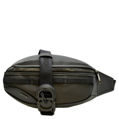 CHRISTIAN DIOR Scarab Calfskin Leather Crossbody Bag Grey Rovelle Bags