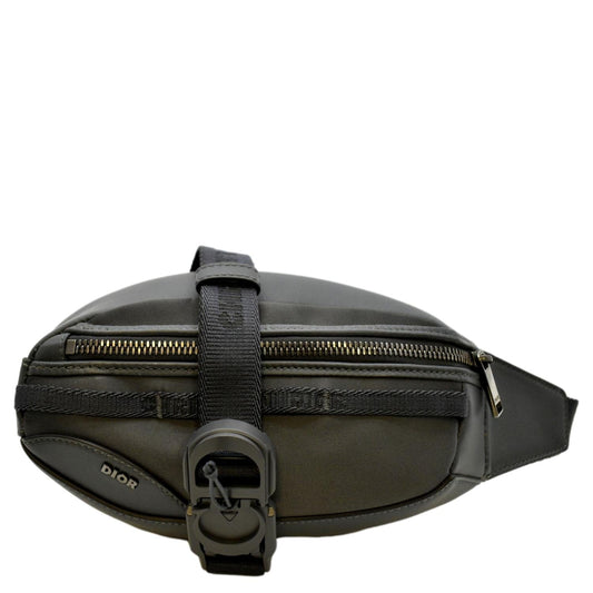 CHRISTIAN DIOR Scarab Calfskin Leather Crossbody Bag Grey Rovelle Bags