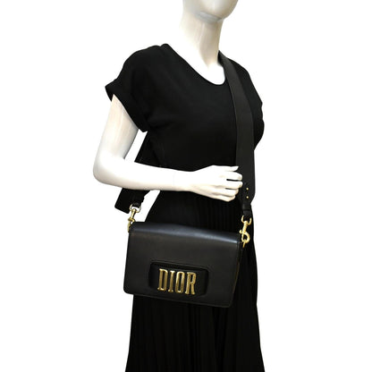 CHRISTIAN DIOR Dio(r)evolution Flap Calfskin Crossbody Bag Black Rovelle Bags