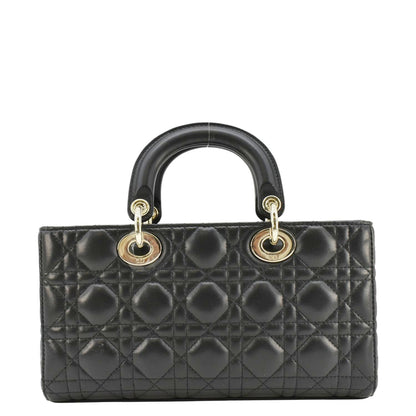 CHRISTIAN DIOR Lady D-Joy Medium Cannage Leather Shoulder Bag Black Rovelle Bags
